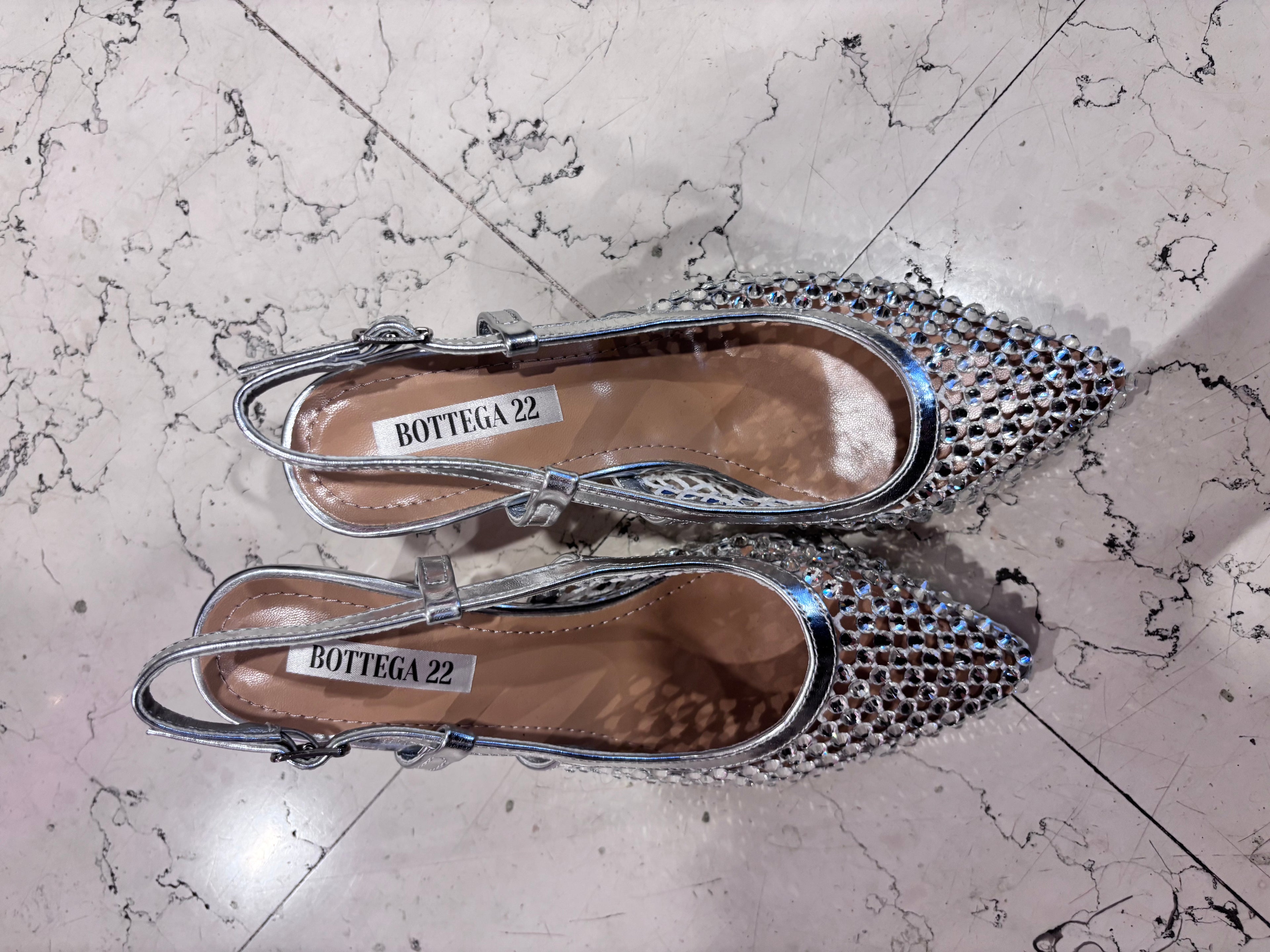 Scarpe Gioiello in Mesh e Cristalli "Aura"