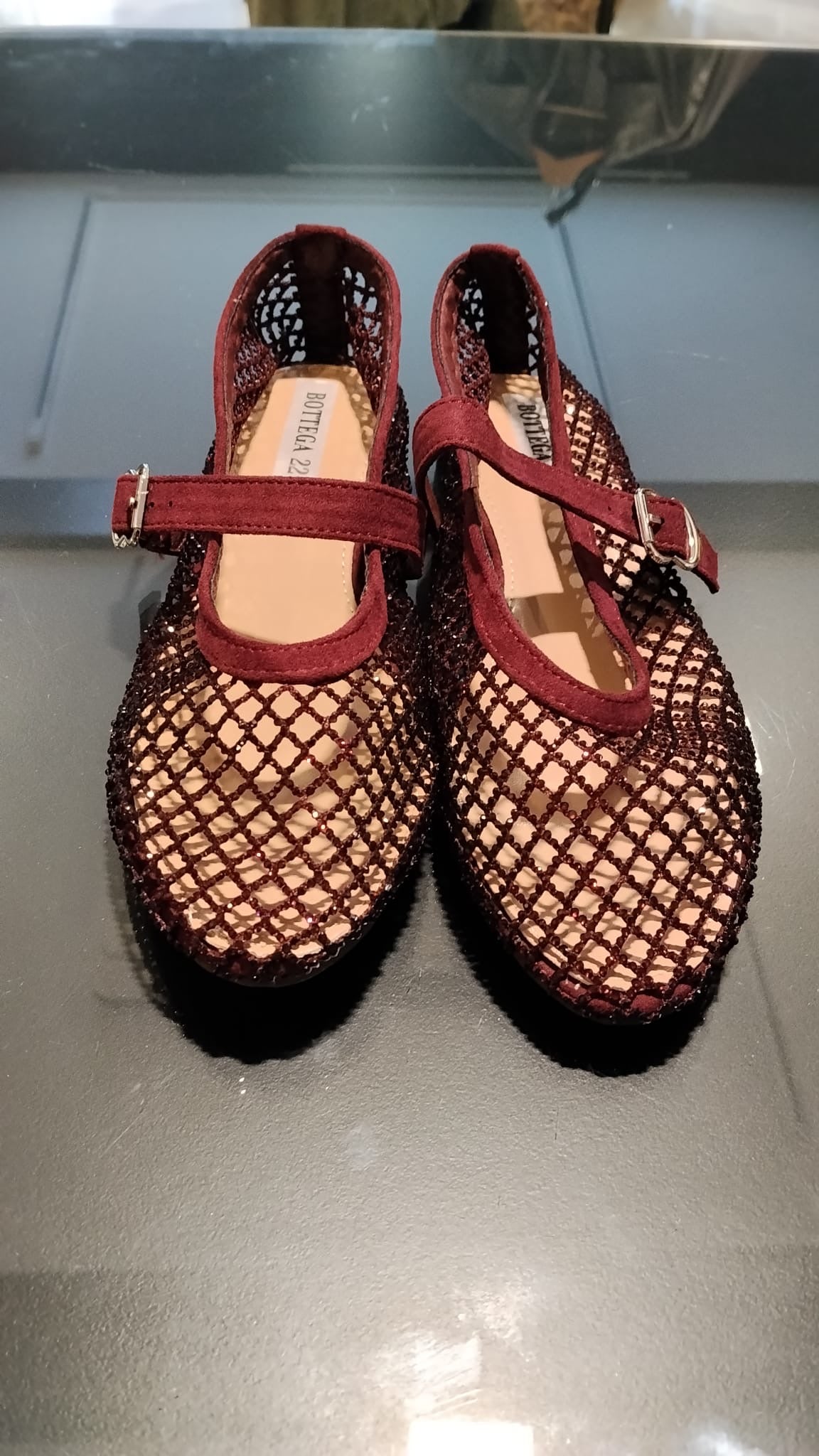 Ballerina bordeaux scamosciata
