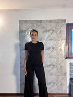 Completo Coordinato Leopardato Lurex – T-Shirt e Pantalone Palazzo