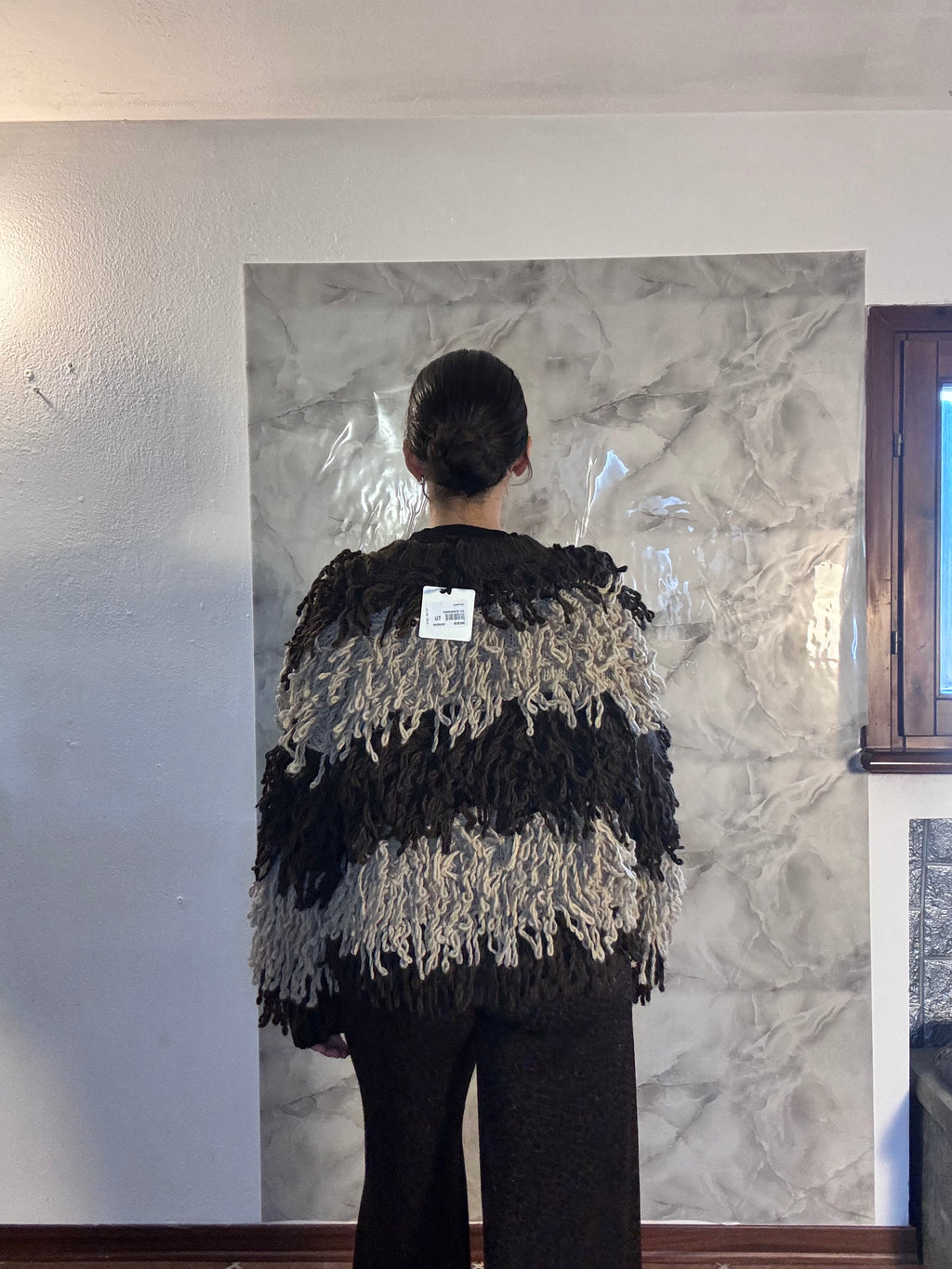 Cardigan Frangiato Vicolo a Blocchi di Colore