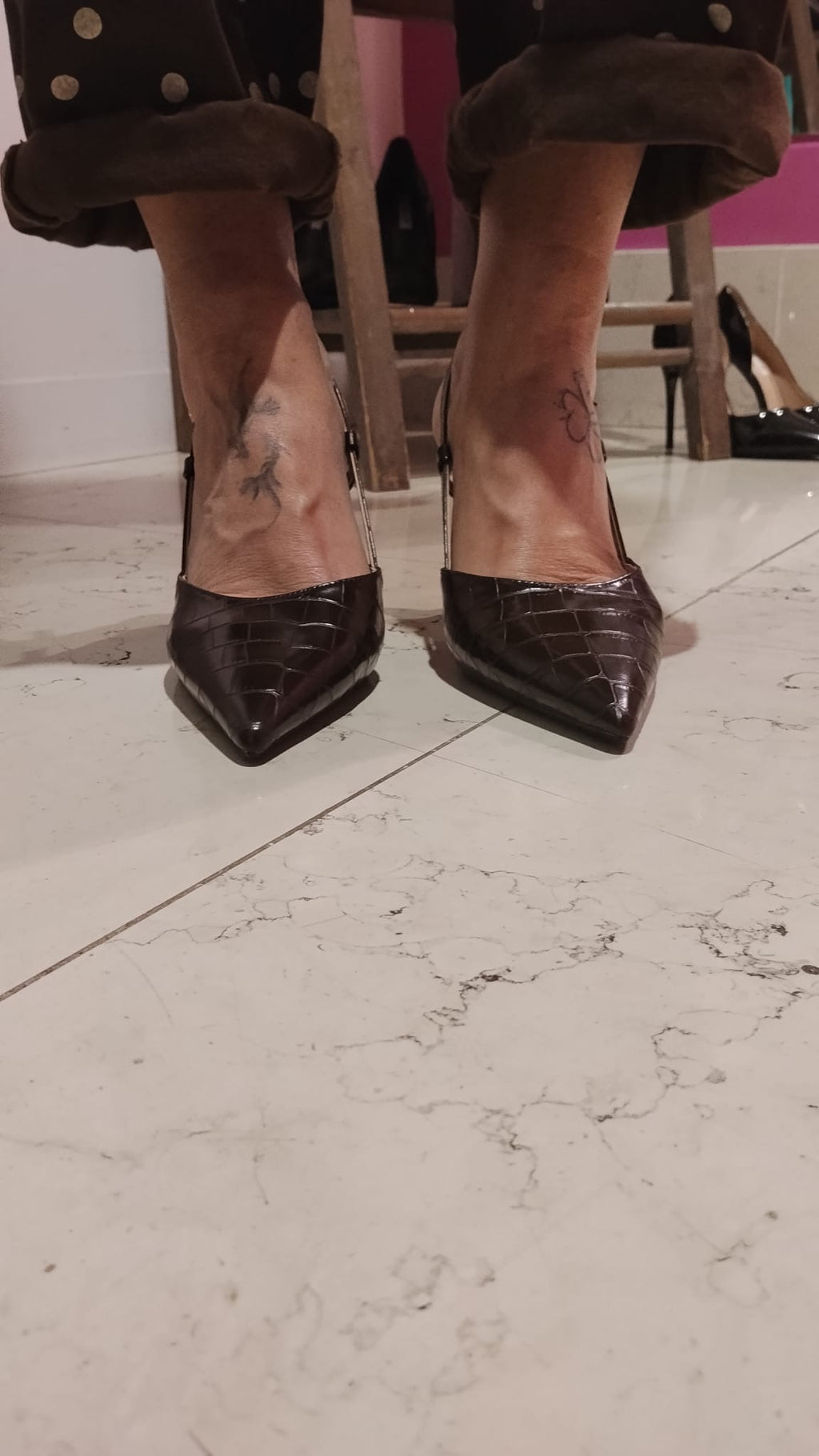 Slingback cocco marrone