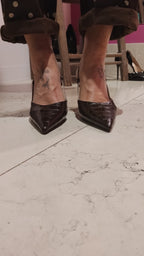 Slingback cocco marrone