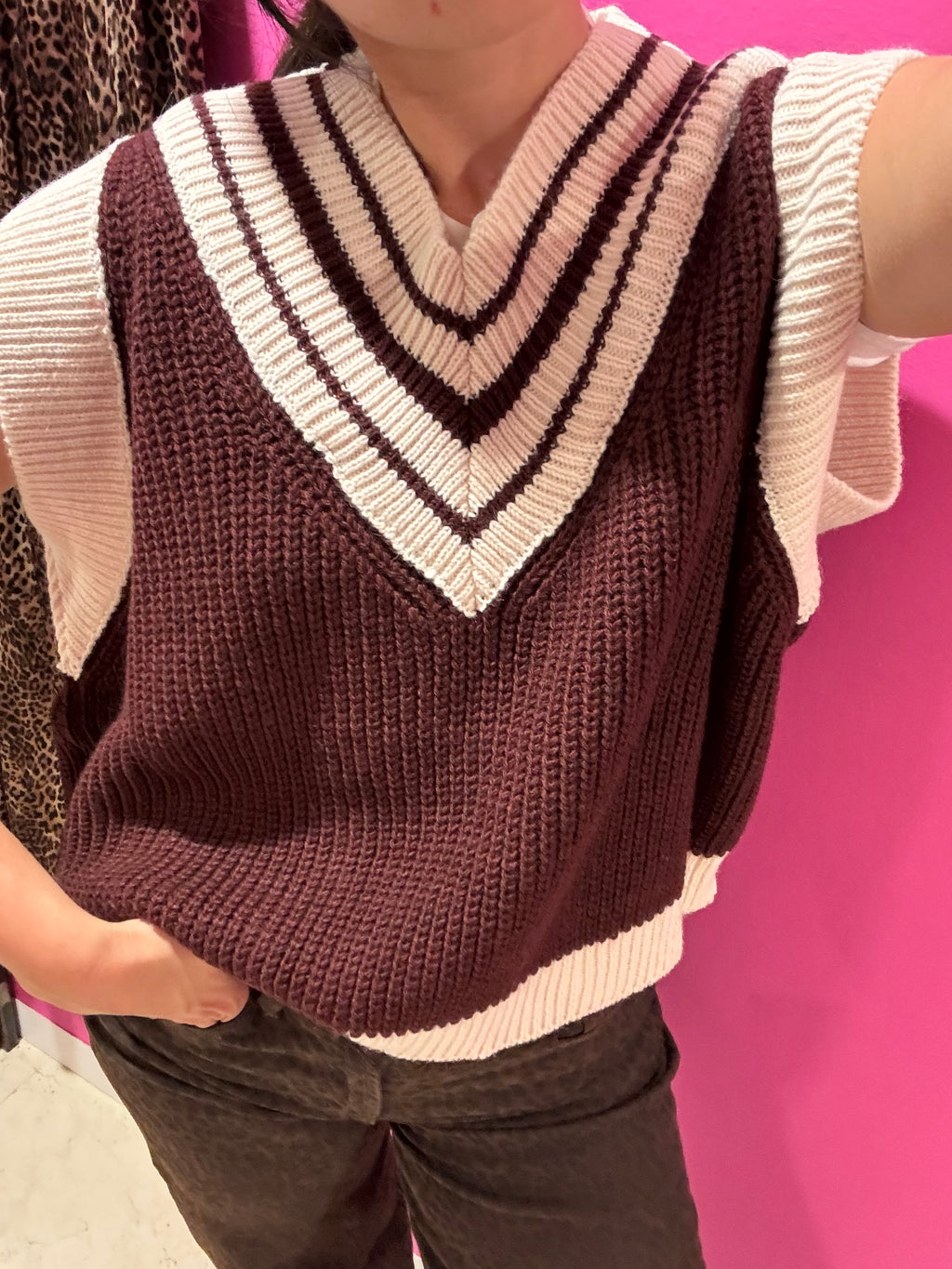 Maglia TOTR senza maniche scollo a V manica lunga bicolore