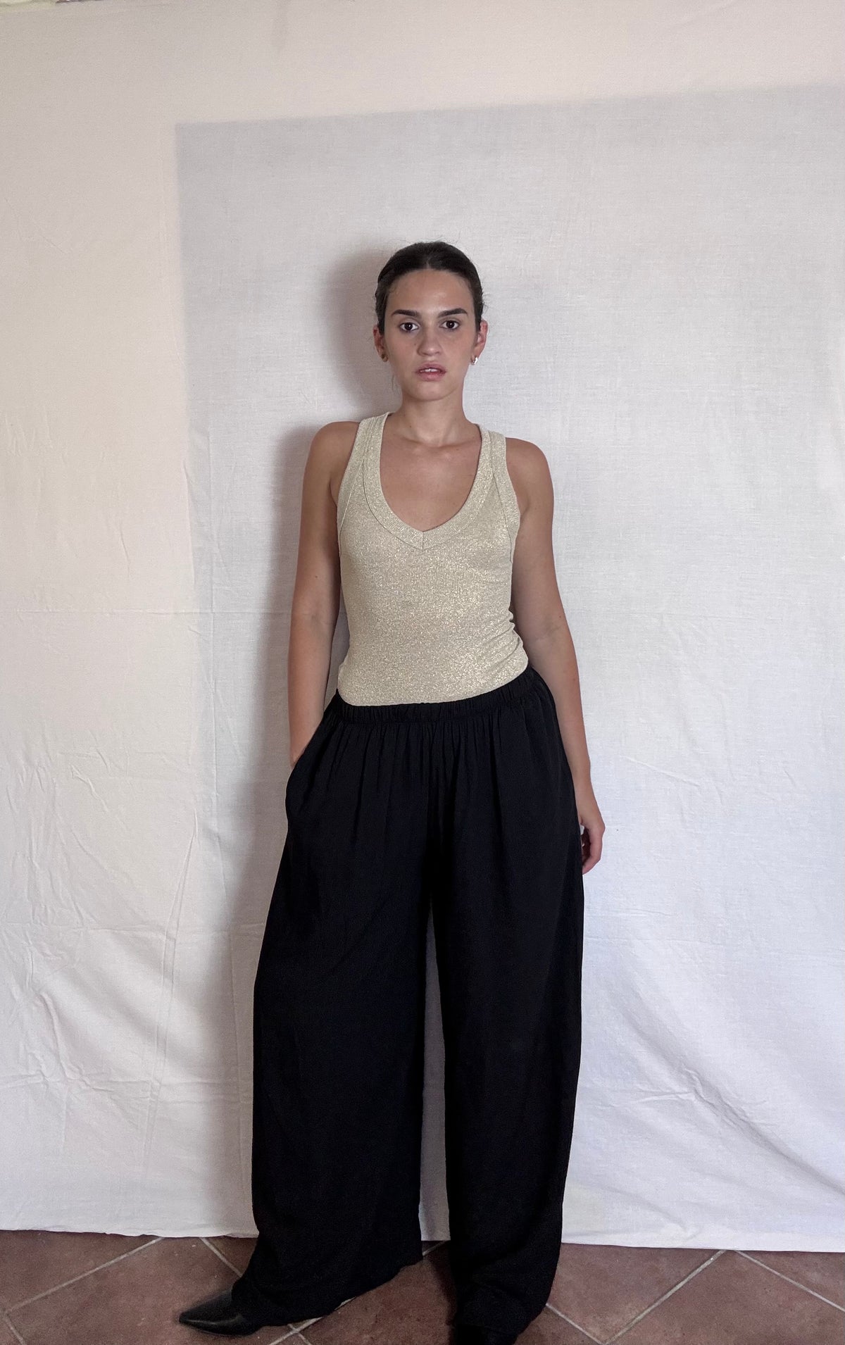 Pantalone palazzo fluido