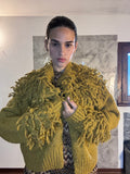 Cardigan Frangiato in Maglia Larga