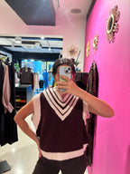 Maglia TOTR senza maniche scollo a V manica lunga bicolore