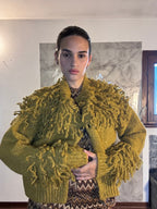 Cardigan Frangiato in Maglia Larga