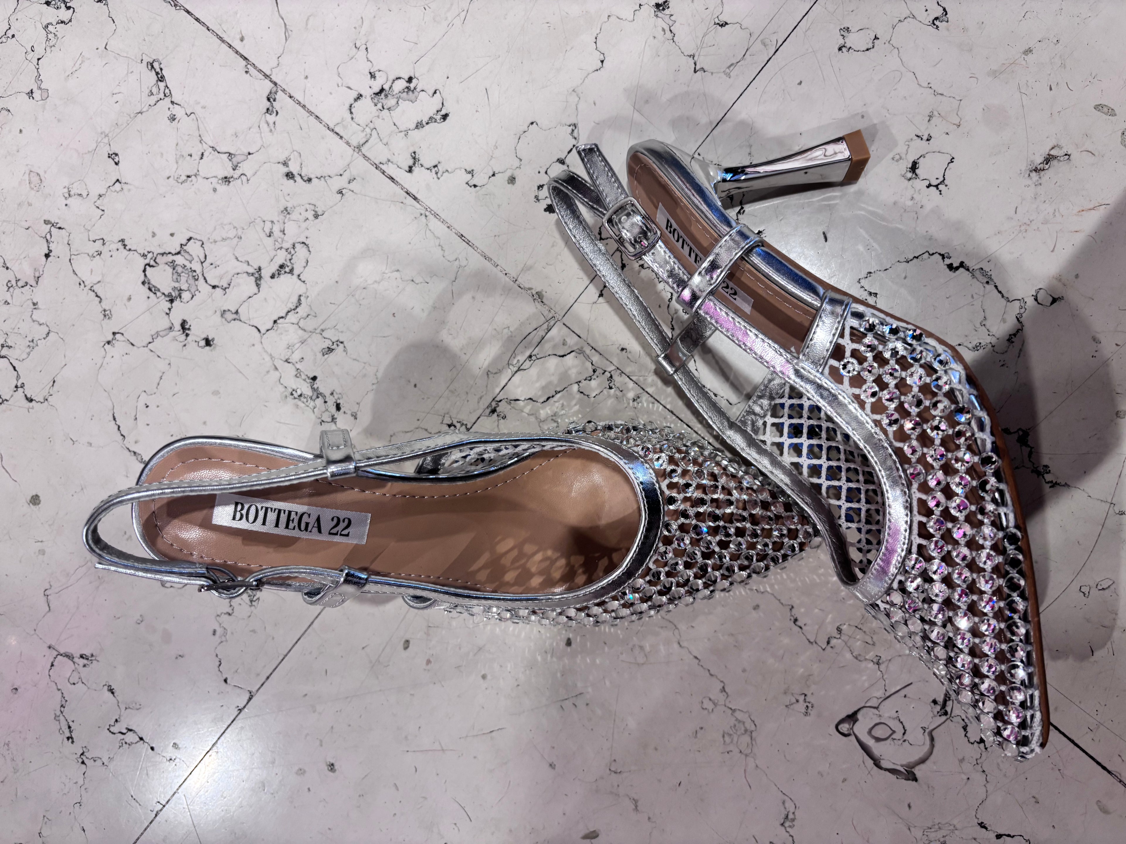Scarpe Gioiello in Mesh e Cristalli "Aura"