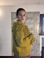 Cardigan Frangiato in Maglia Larga