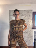 Completo Coordinato Maglia e Pantaloni a Zig-Zag – Stile Missoni
