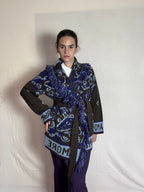 Cardigan a portafoglio in maglia testurizzata con frange VICOLO
