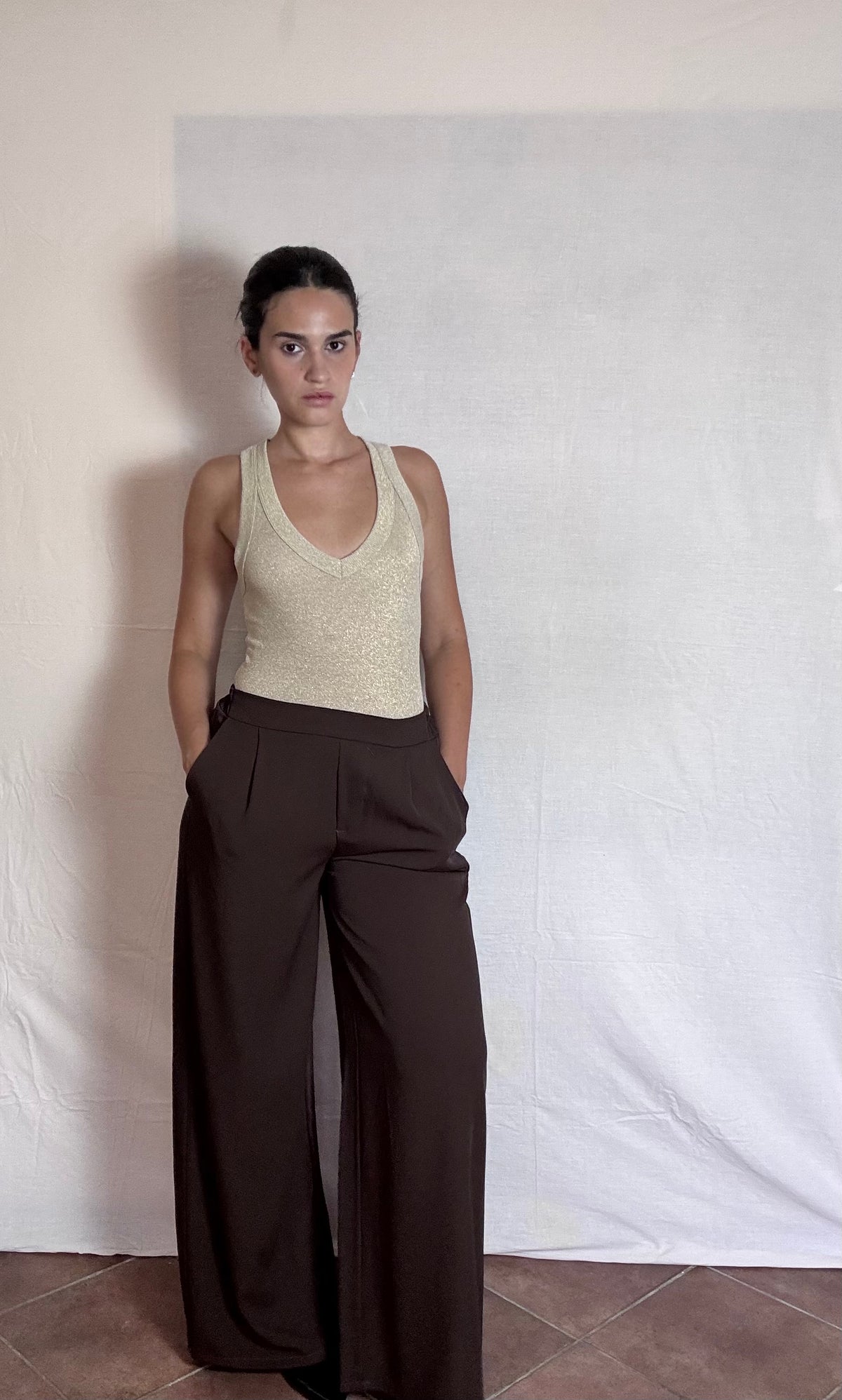 Pantalone palazzo fluido