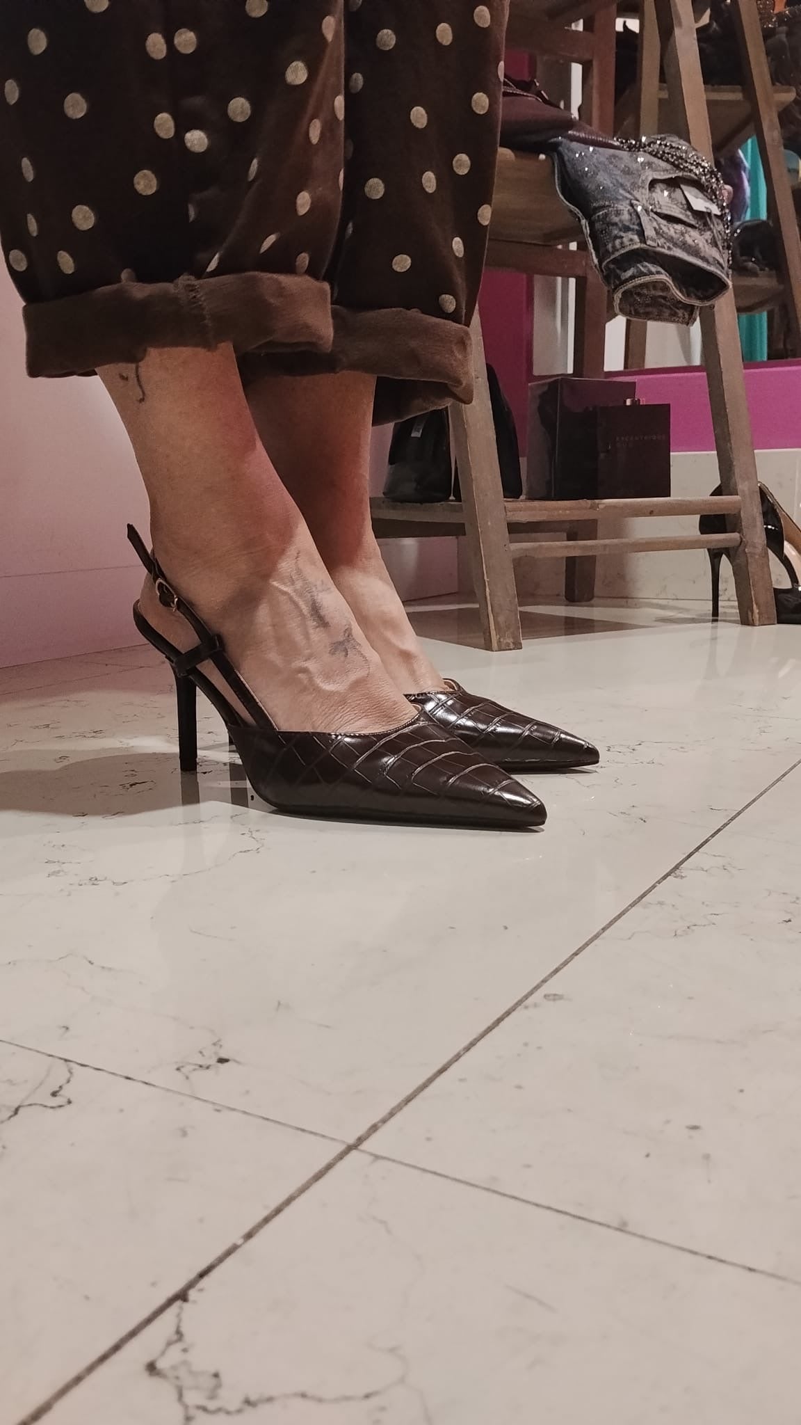 Slingback cocco marrone