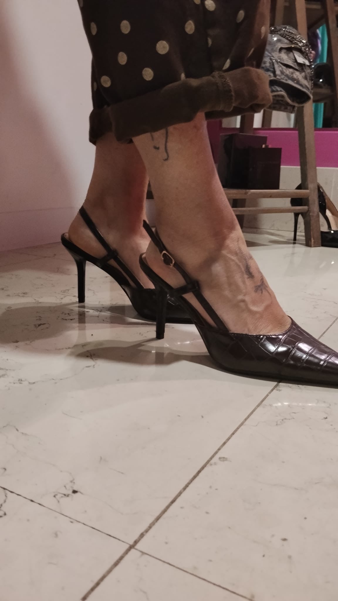 Slingback cocco marrone